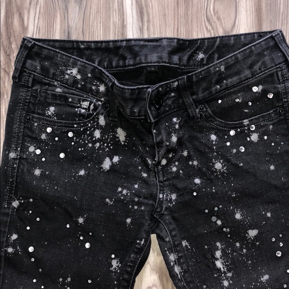 Crystal Studded Paint Splatter Jeans - Picture 5 of 5